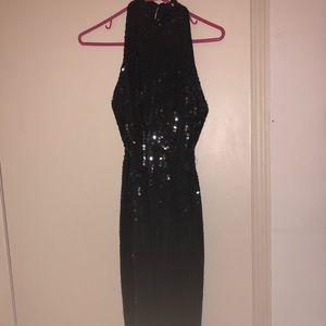 Black Sequins Homecoming Dress